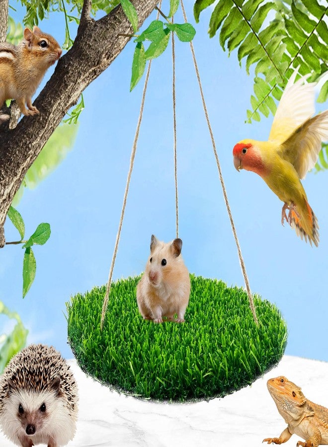 FlidRunest Hamster Foraging Grass Puzzle Hammock Swing, Small Pet Simulation Slow Feeder Mat, Washable Hanging Enrichment Activity for Bunny Guinea Pigs Hedgehog - Image 3